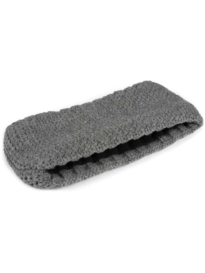 styleBREAKER Häkel Stirnband in Grau meliert günstig kaufen onesize
