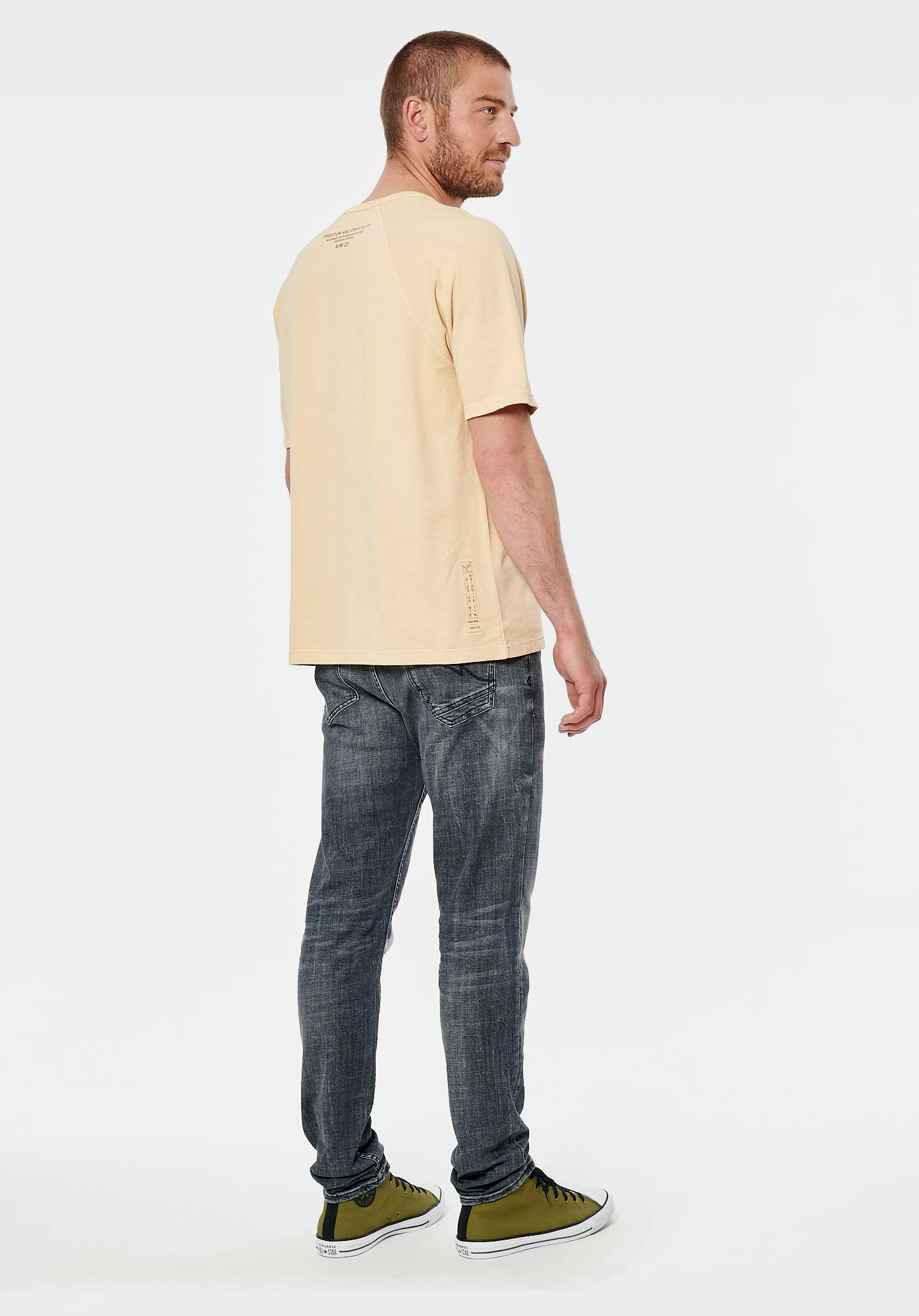 RAKIM  T-shirt beige homme 100% coton bio