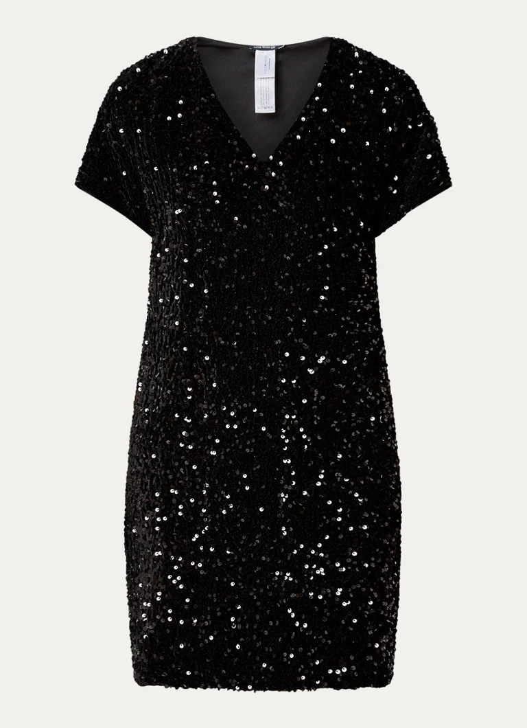 Minivestido de terciopelo con escote en V y lentejuelas de River Woods