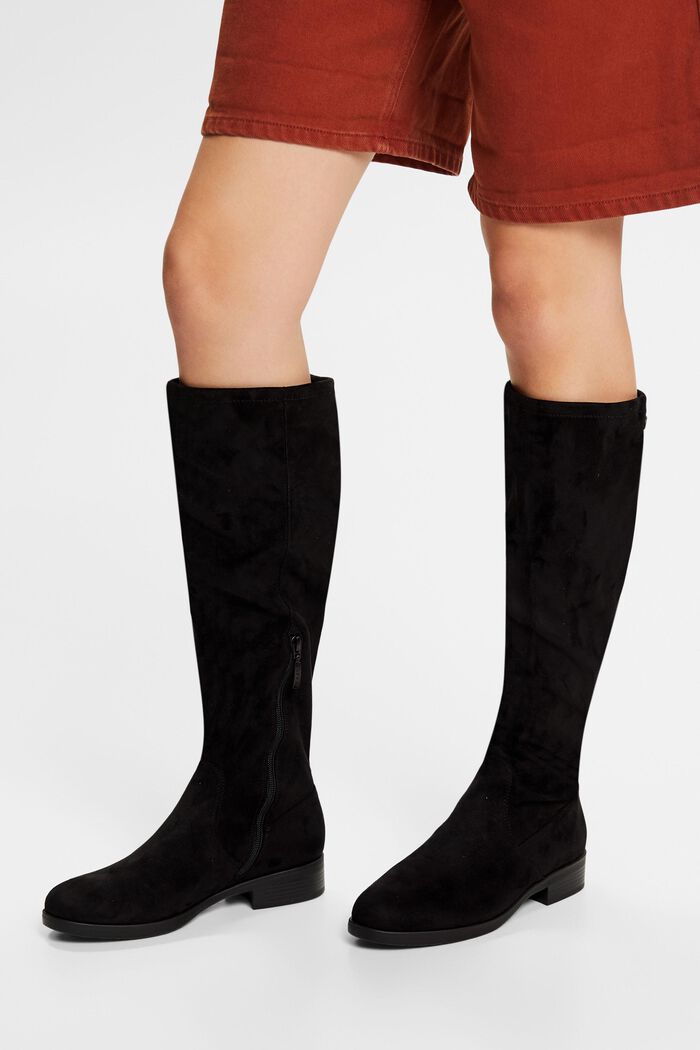 Kniehohe Boots in Wildlederoptik