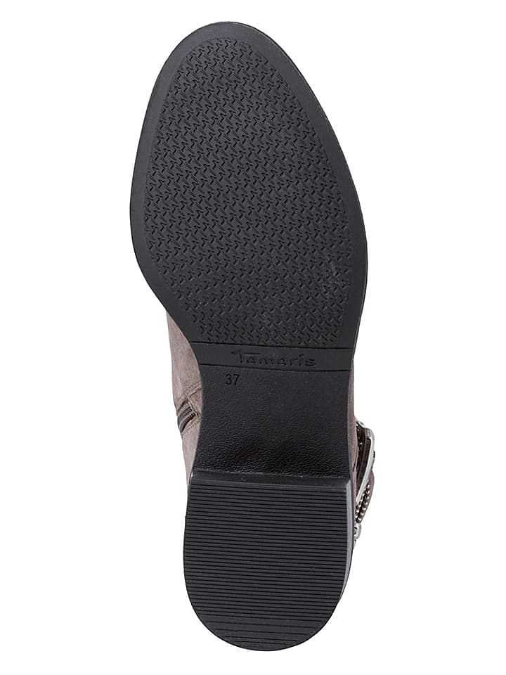 Tamaris Leder-Stiefeletten in Grau günstig kaufen 36