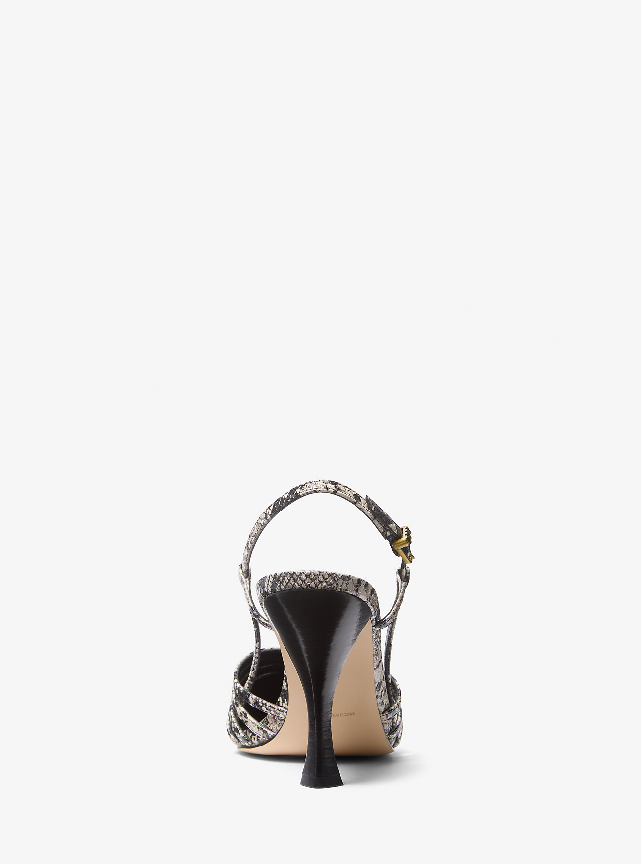 Haisley Slingback-pumps i skinn med slangetrykk – NATURLIG