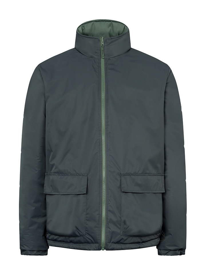 Derbe Wende-Regenjacke in Oliv/ Dunkelblau günstig kaufen