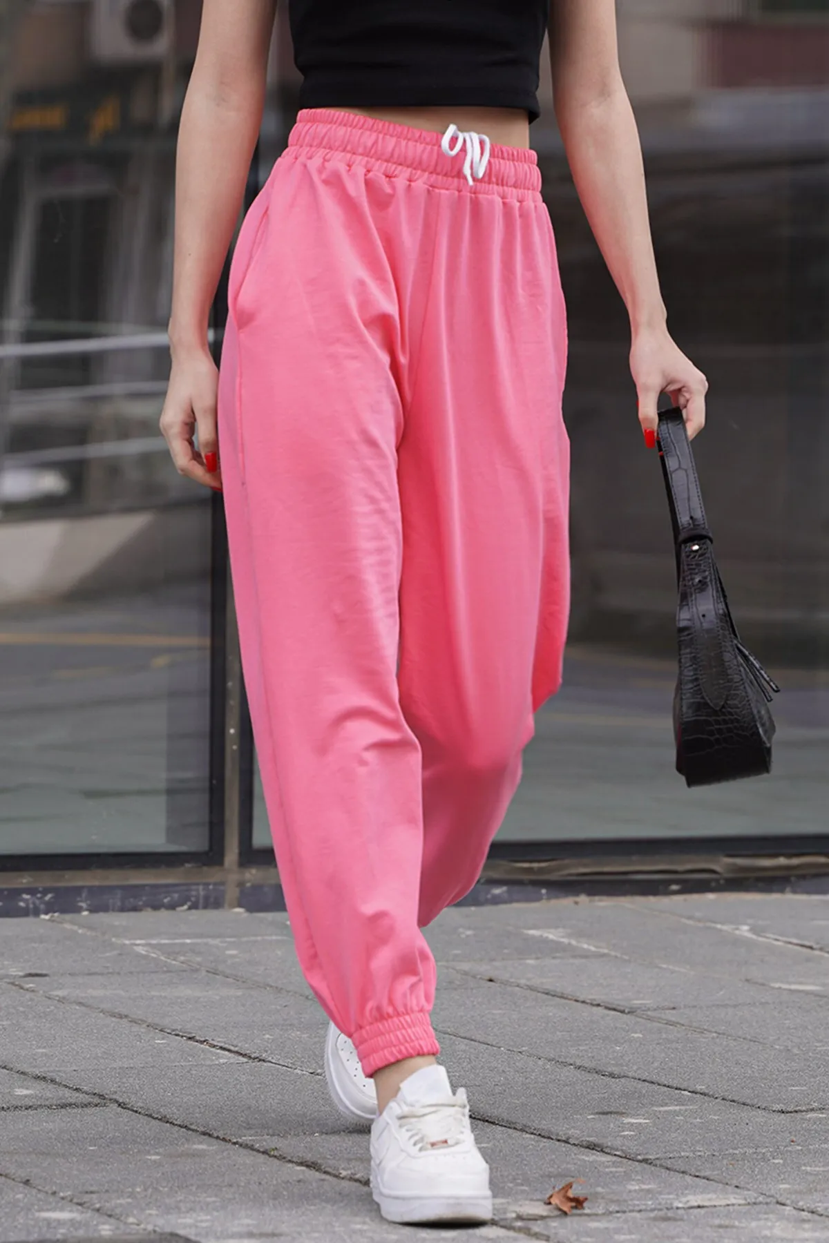 Madmext  Fuchsia Comfort Fit Basic Jogginghose Mg1635