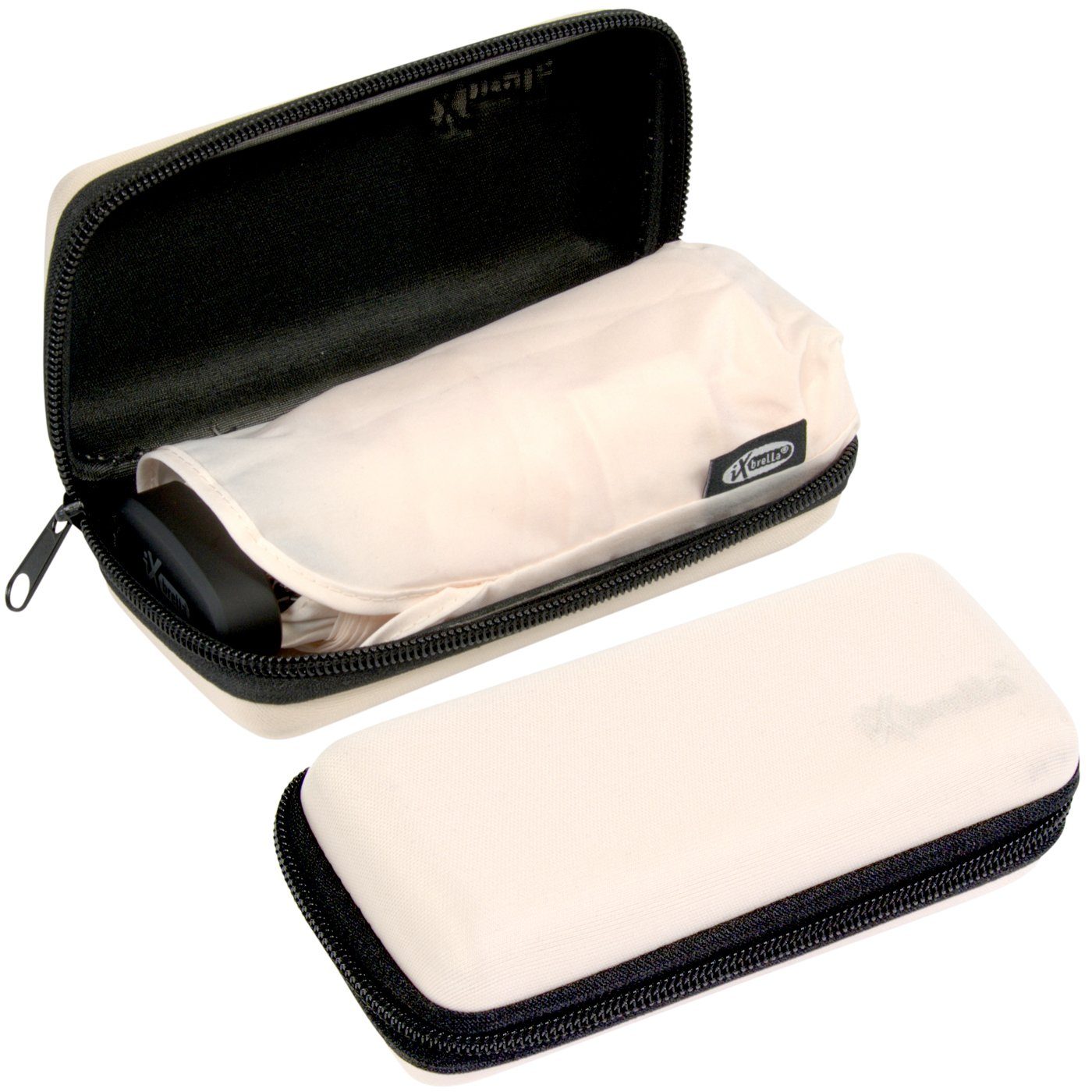 iX-brella Taschenregenschirm Ultra Mini 15 cm winziger Schirm im Handy Format, ultra-klein, mit Softcase-Etui - sea salt