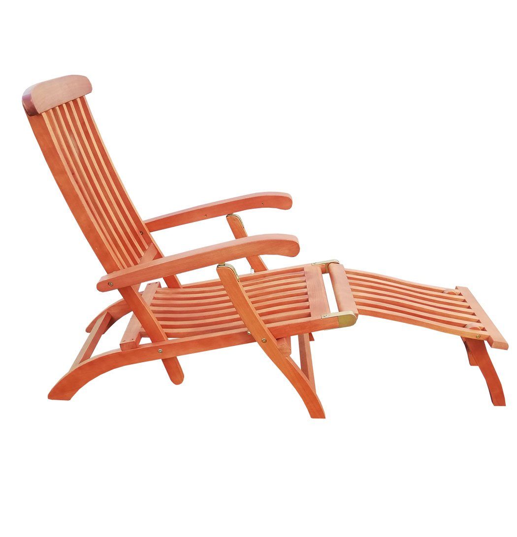 KMH Gartenliege Hartholz Deckchair (Eukalyptusholz) (101908)