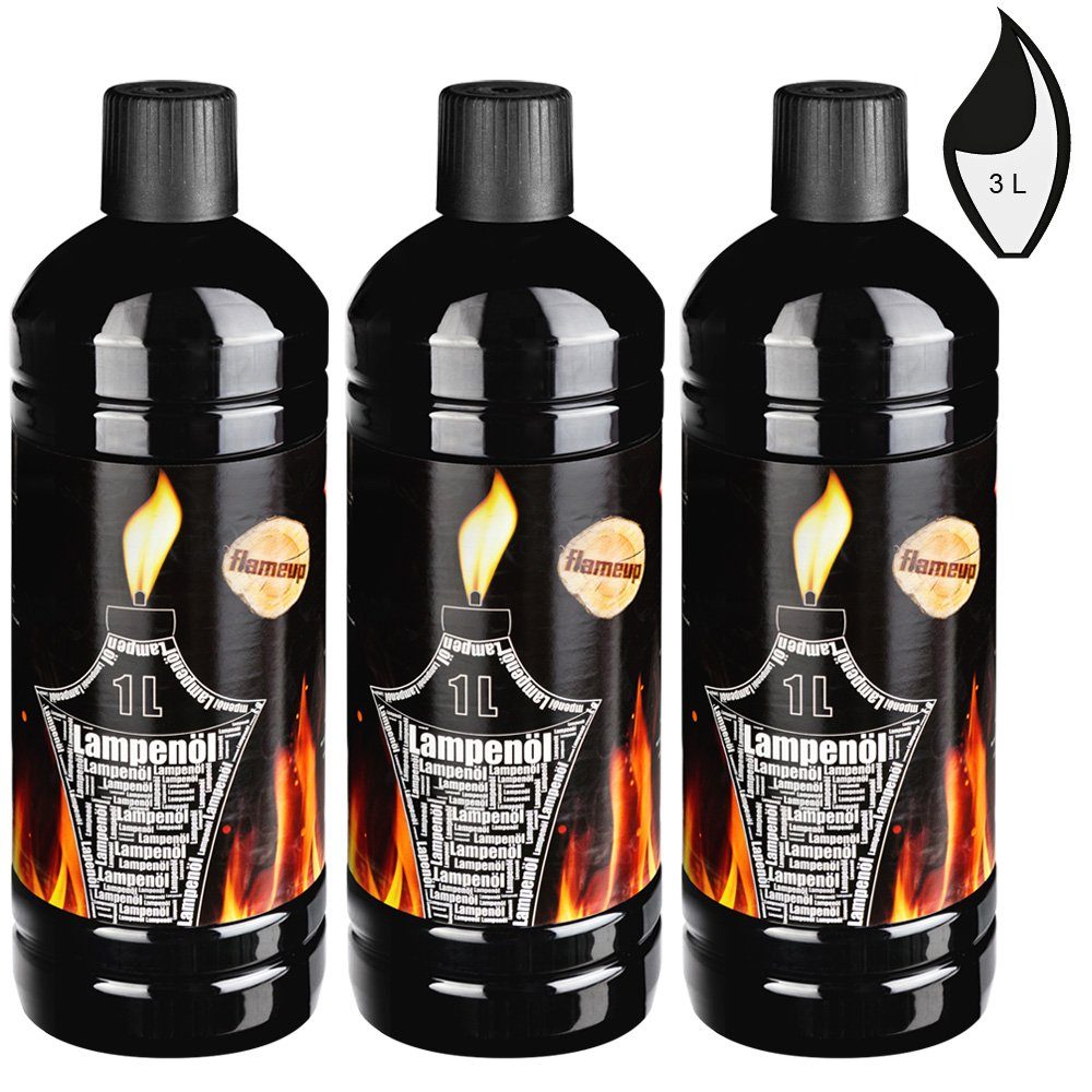 Flameup Lampenöl 3 L Lampenöl Gartenfackel neutral klar Petroleumlampe Öllampe Laterne, 3 l