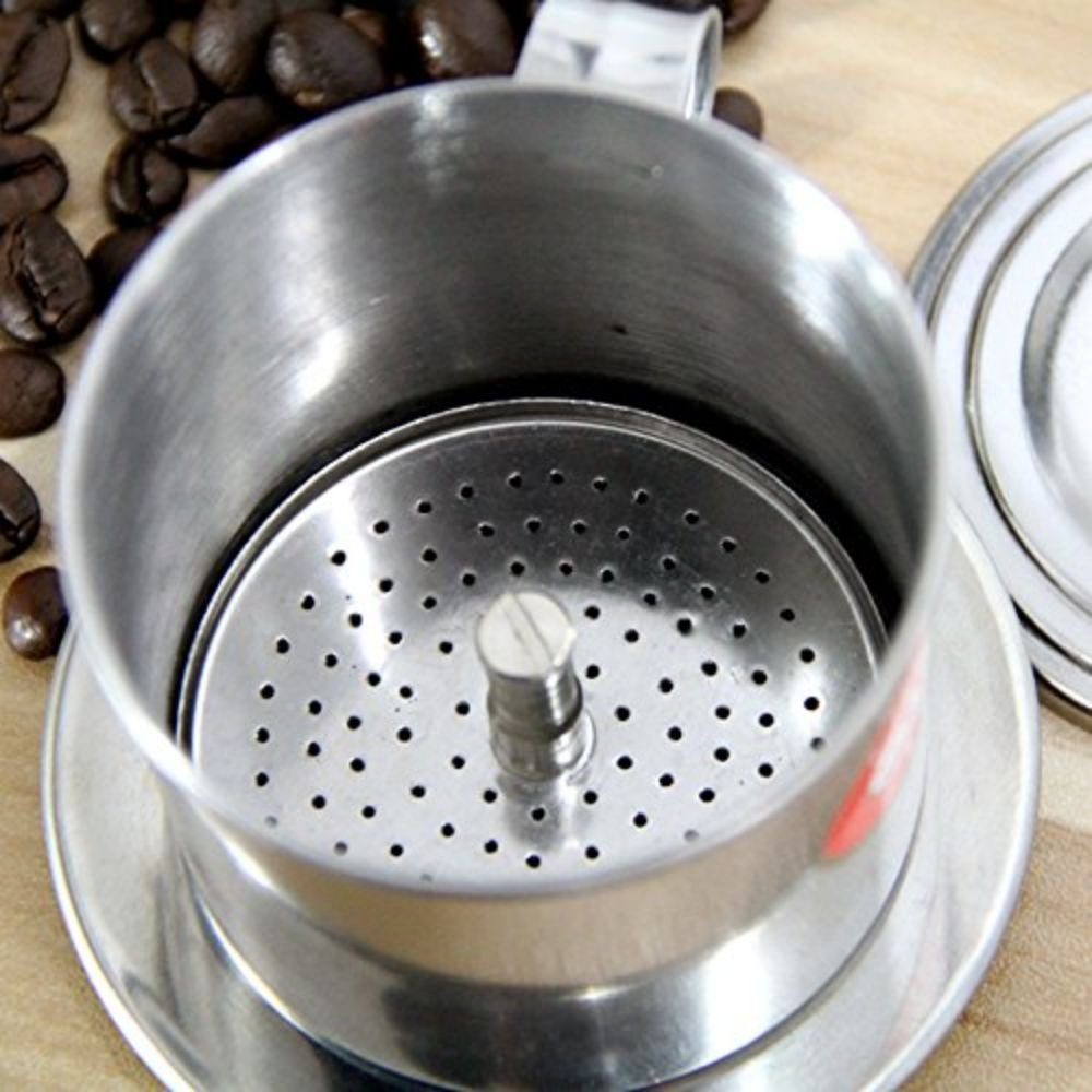 jalleria Stempelkanne Edelstahl-Kaffeetropftopf im vietnamesischen Stil, Kaffeetropftopf
