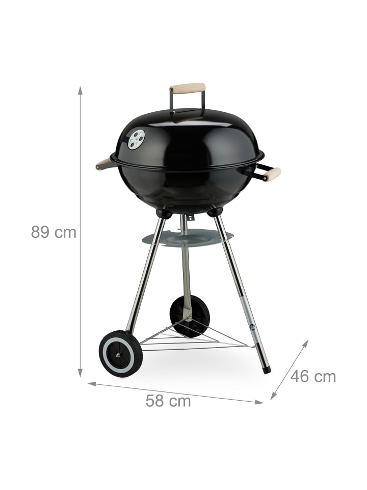 relaxdays Kugelgrill in Schwarz - Ø 44 cm günstig kaufen onesize