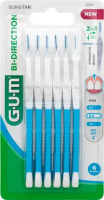 GUM BI-DIRECTION Interdentalb.0,9 mm blau  6 St  Zahnbürste