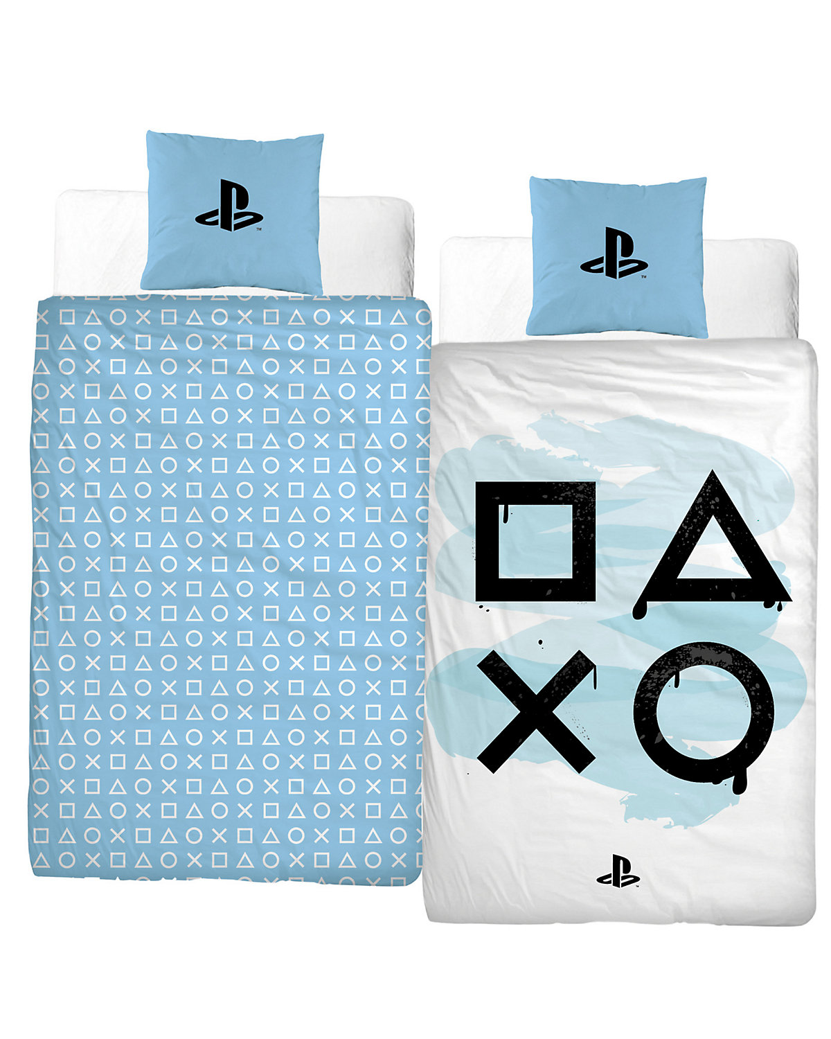 Bettwäsche Jungen und Mädchen PlayStation Gaming, Biber, 135 x 200 cm + 80 x 80 cm