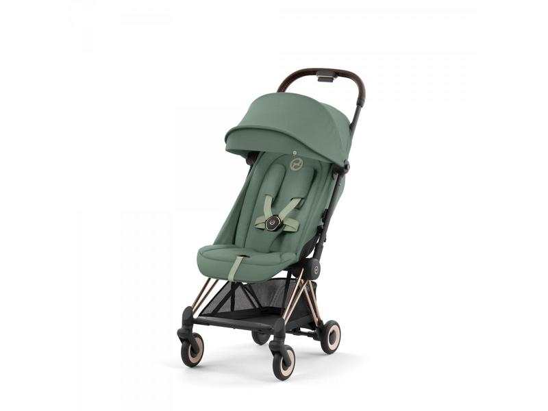 Coya - Poussette Citadine Ultra Compacte - Châssis Rose Gold et Siège Leaf Green | CYBEX