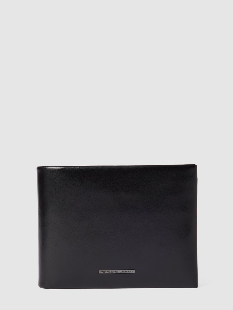Portemonnaie mit Label-Schriftzug in schwarz