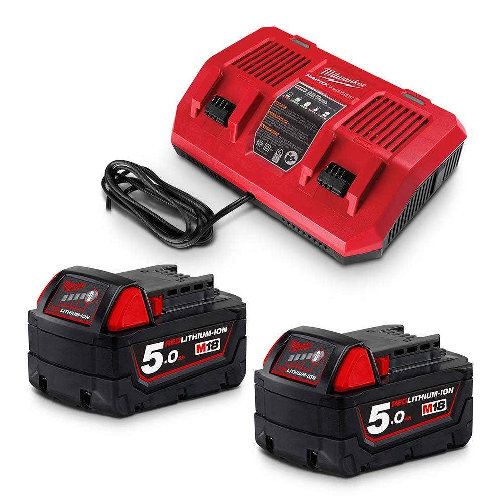 Kit de partida de bateria dupla MILWAUKEE 18V REDLITHIUM™-ION 5.0Ah M18SPD502B