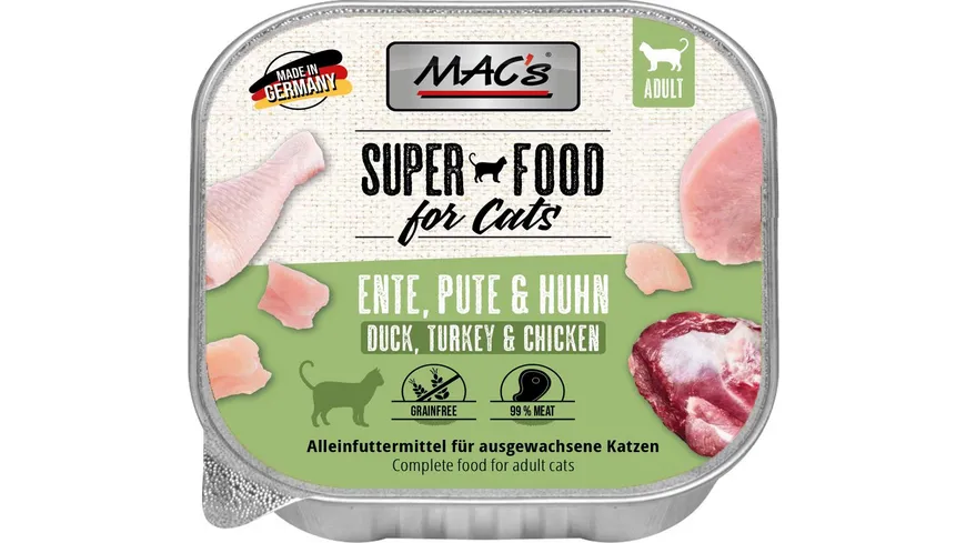 MAC's CAT Katzennassfutter Ente, Pute, Huhn 100 g