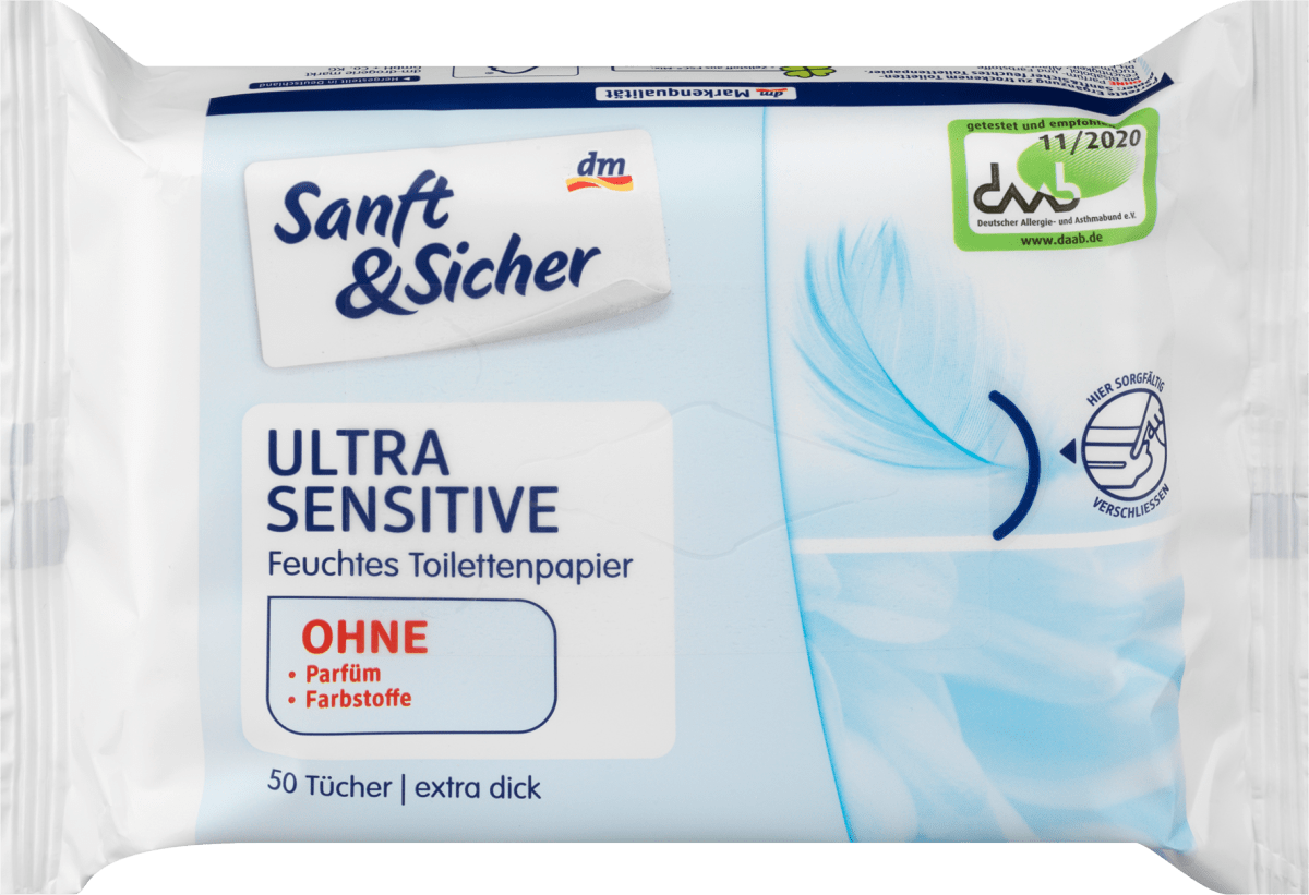 Feuchtes Toilettenpapier Ultra Sensitive, 50 St