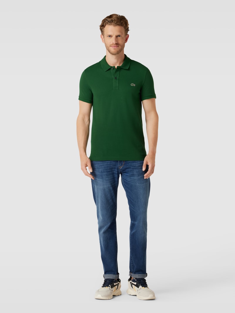 Poloshirt mit Logo-Stitching in grün