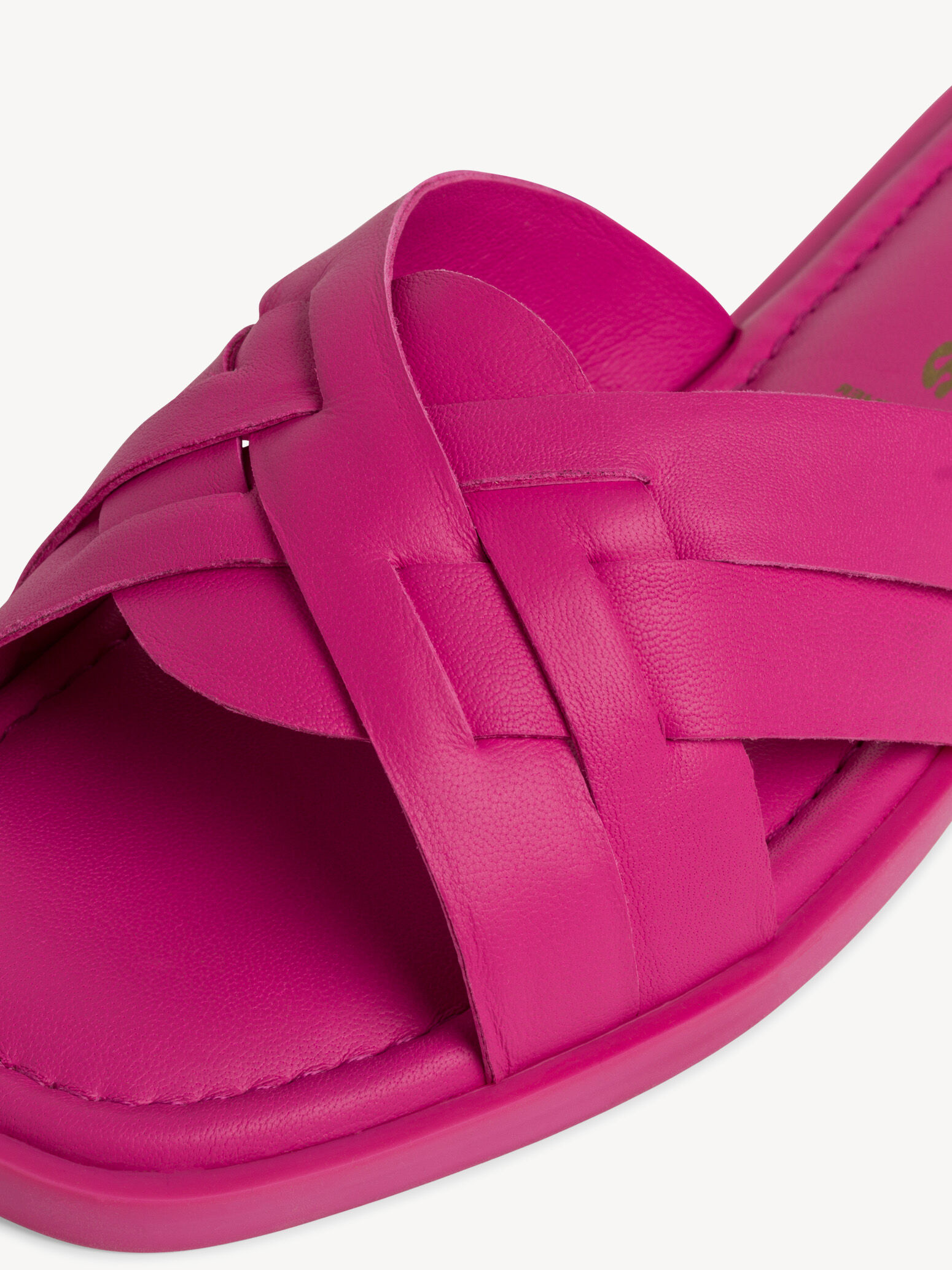 Mule en cuir - rose fuchsia