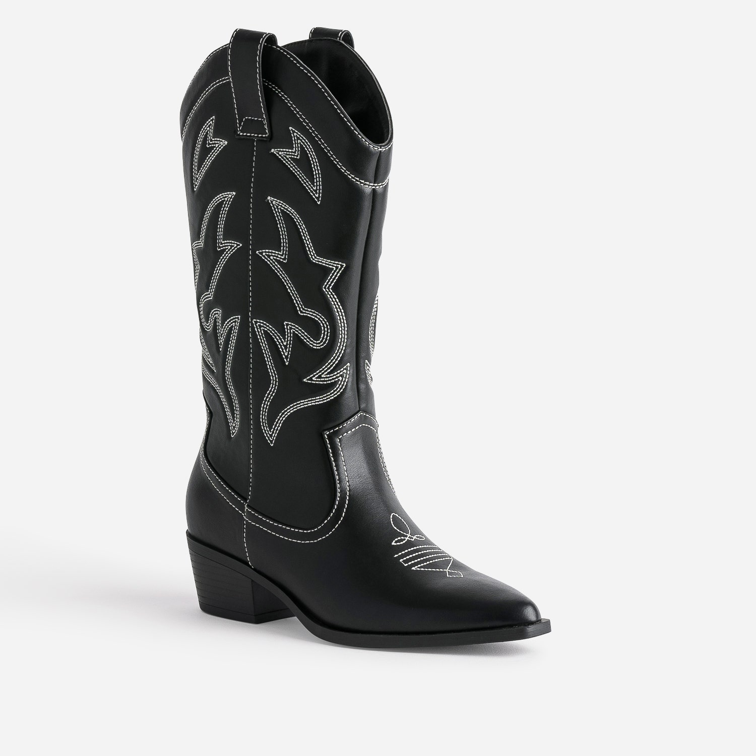Botte TEXTO noire et blanche esprit santiag