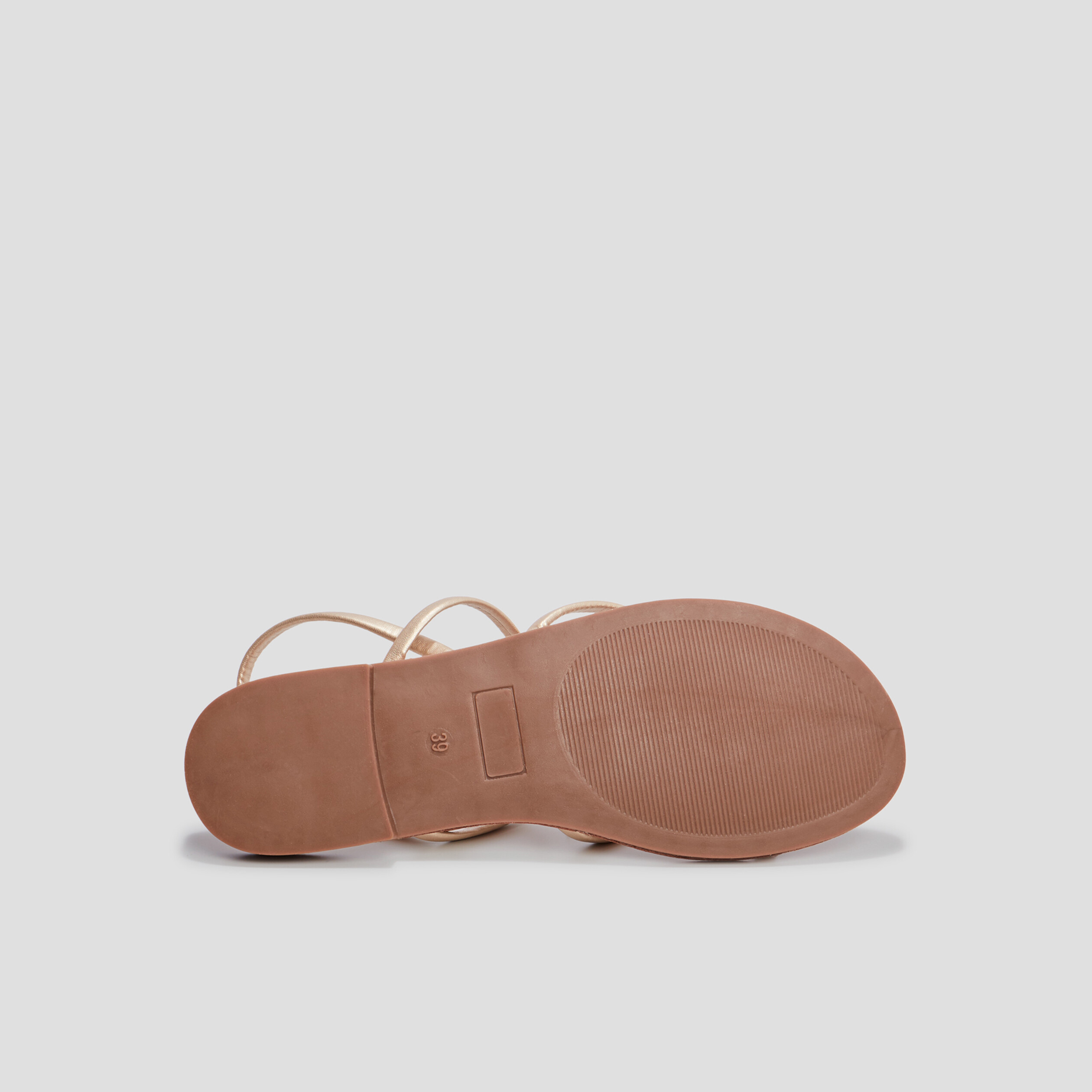 Sandales plates jaune or femme | La Halle