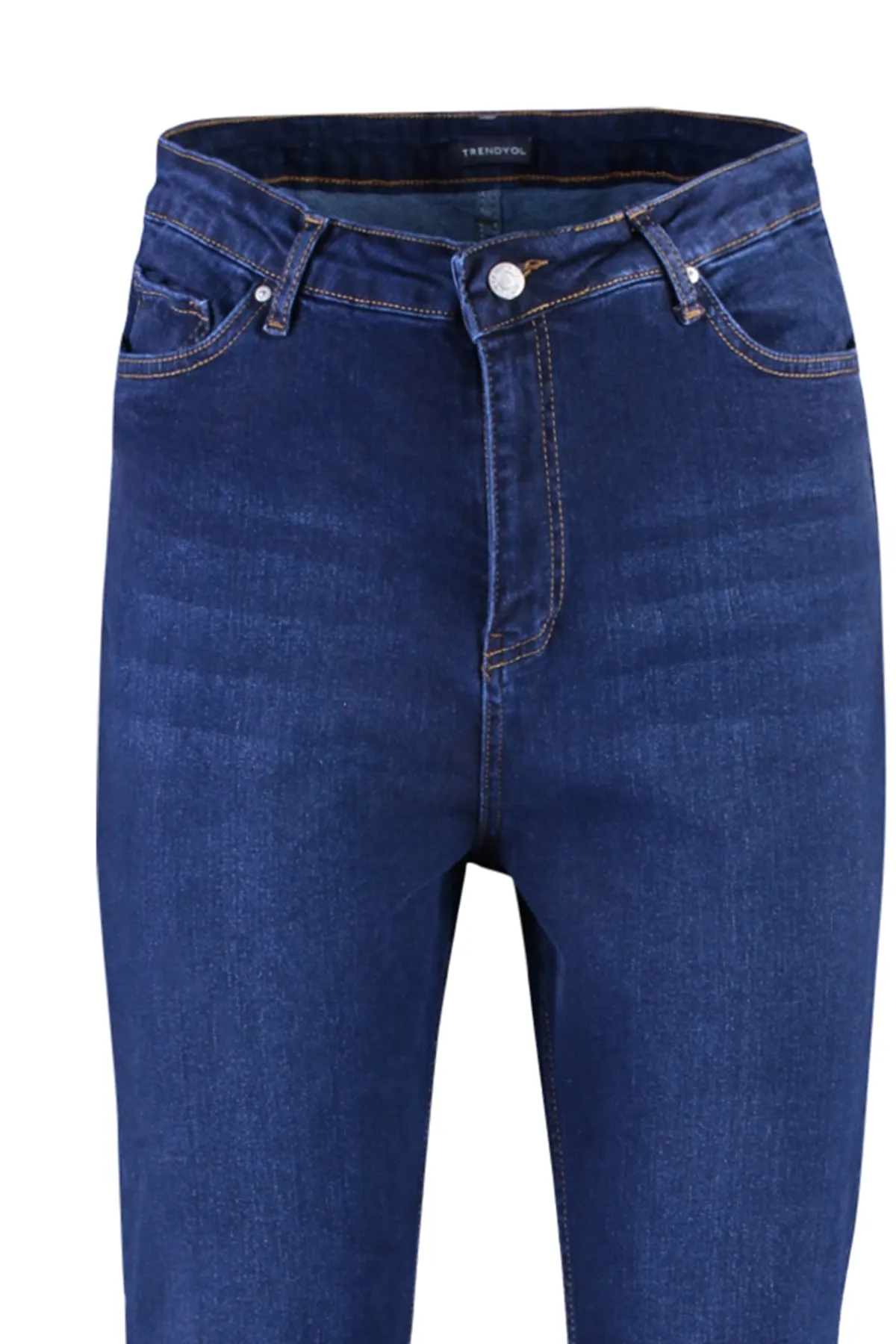 Trendyol Curve  Marineblaue, dehnbare Skinny-Jeans mit hoher Taille TBBAW23JE00003