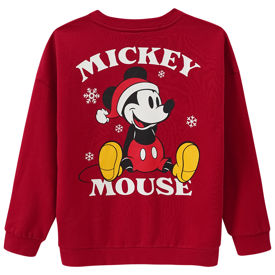 Micky Maus Weihnachtssweatshirt mit Print dunkelrot