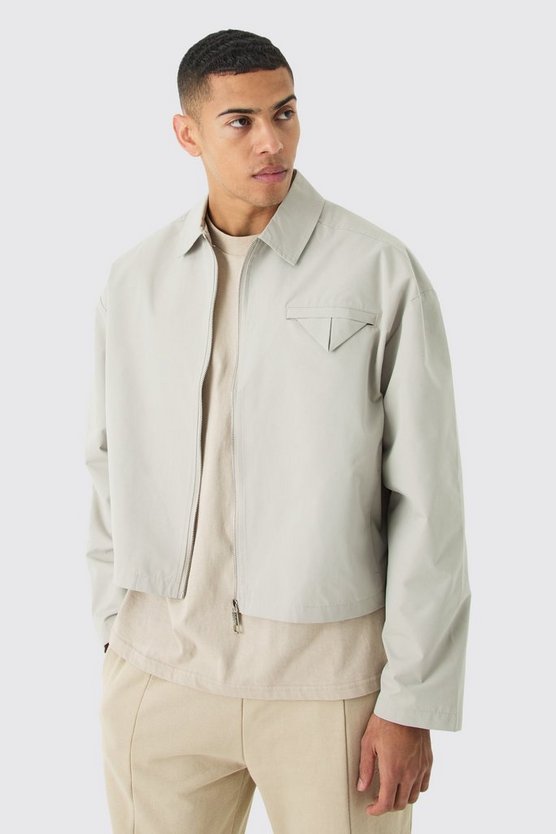 Kastige Twill Harrington-Jacke