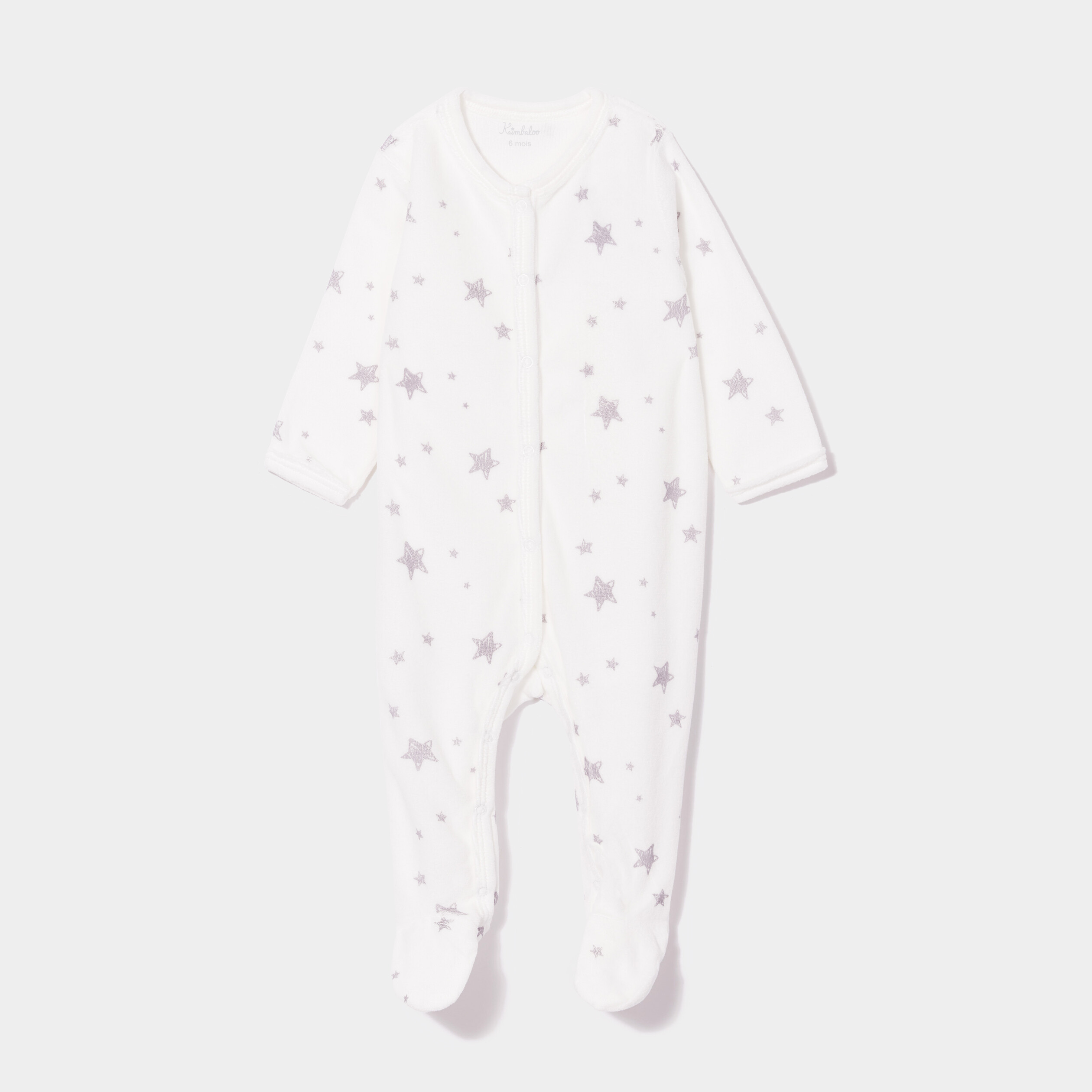 Dors-bien velours manches longues ecru bébé garçon | La Halle