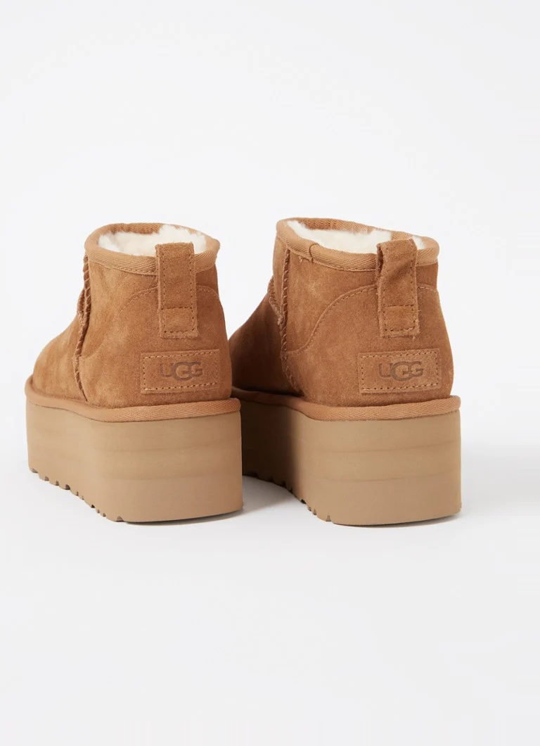 UGG Classic Ultra Mini Platformowe Botki do Kostki ze Zamszu
