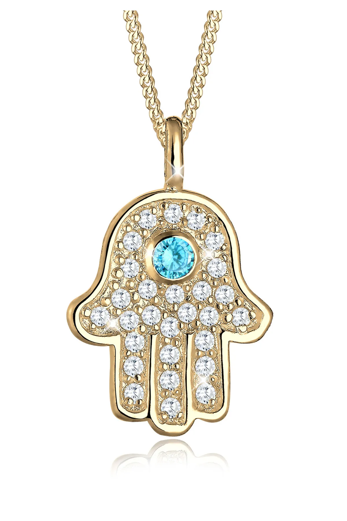 ELLI  Halskette Hamsa Hand Zirkonia 925 Sterling Silber