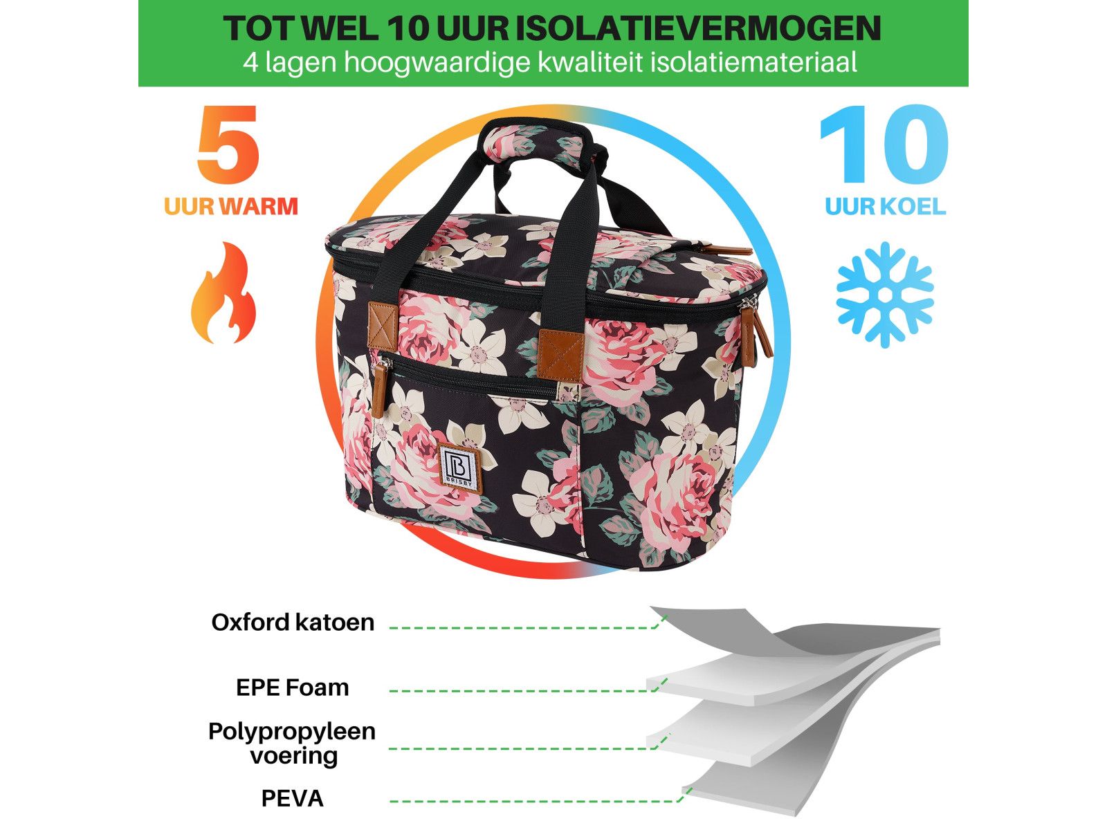Brisby Blumen 21 Liter Kühltasche