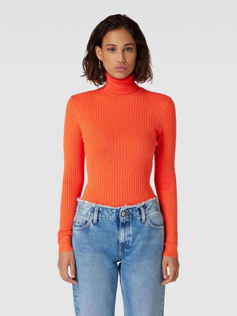 Strickpullover mit Rollkragen Modell 'KAROL' in orange