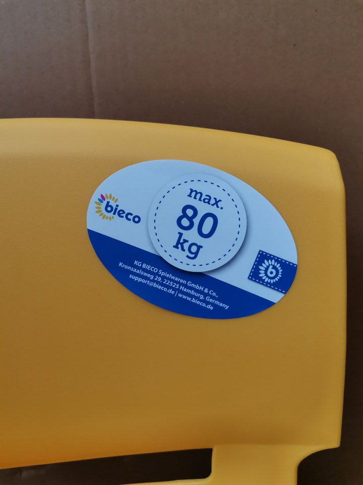 Bieco Spielwaren Kinderstuhl bis 80 kg belastbar - ab 12 Monate in Gelb günstig kaufen onesize