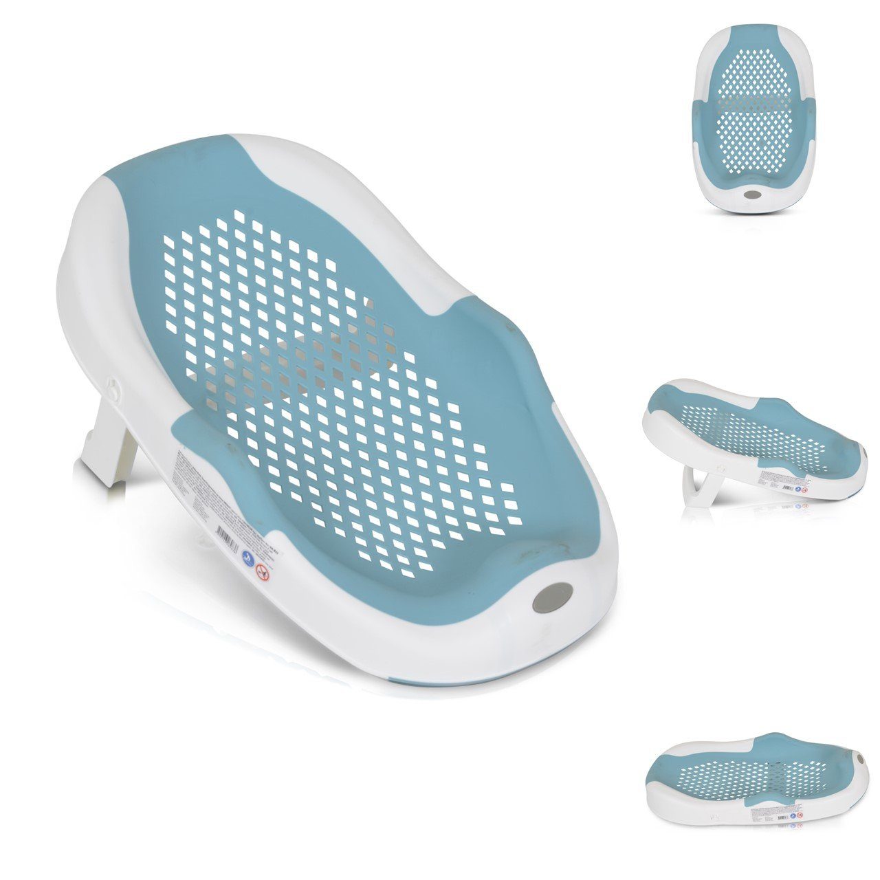 Moni Babybadewanne Baby Badesitz Meshy Stützfuß, faltbar rutschfest Wanneneinlage ab Geburt