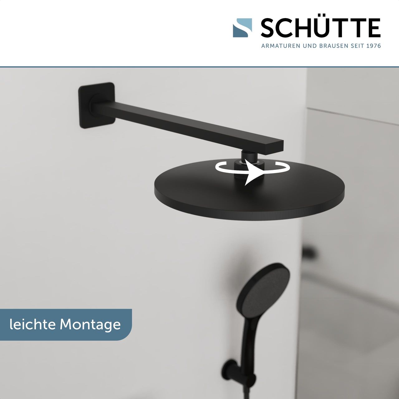 Schütte CAPRI Kopfbrause, Schwarz matt