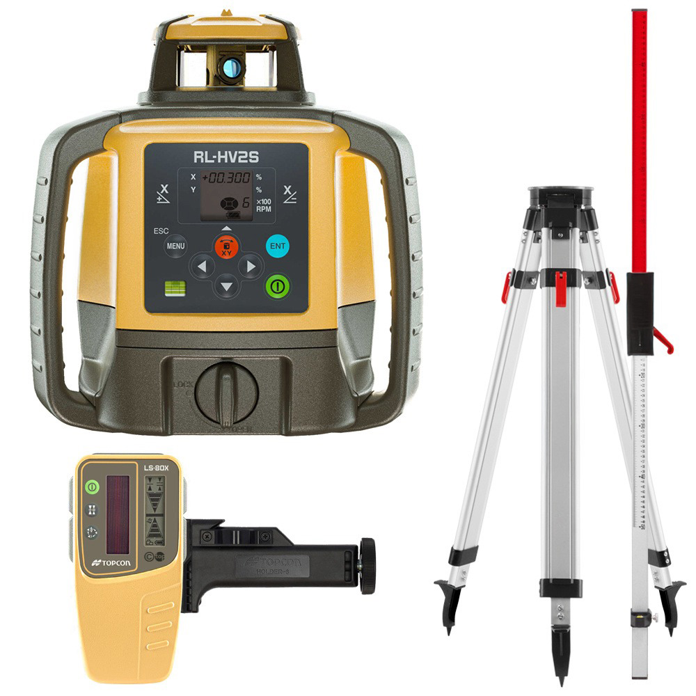 Topcon 1051612-23Set RL-HV2S + LS-80X Set – Multifunktionaler Baulaser mit doppelter Neigung