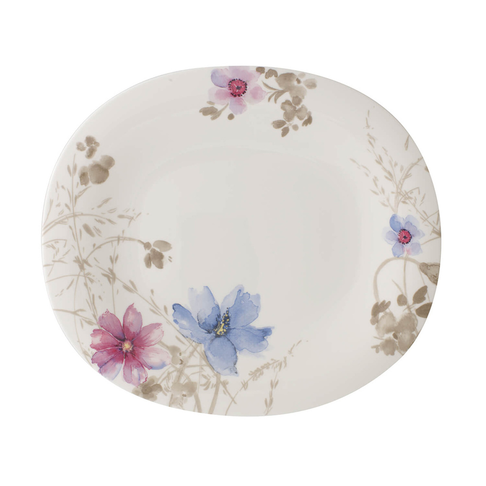 Villeroy & Boch Assiette plate ovale Mariefleur Gris Basic Assiette
