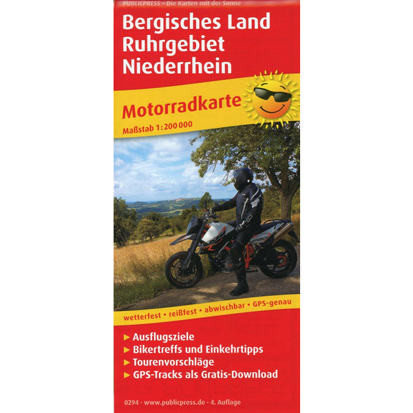 BERGISCHES LAND - RUHRGEBIET - NIEDERRHEIN 1:200 000 - Straßenkarte