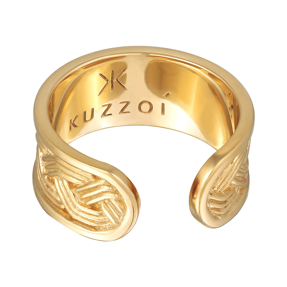 KUZZOI KUZZOI Bague Hommes bande ornement design ouvert en argent sterling 925 Bague