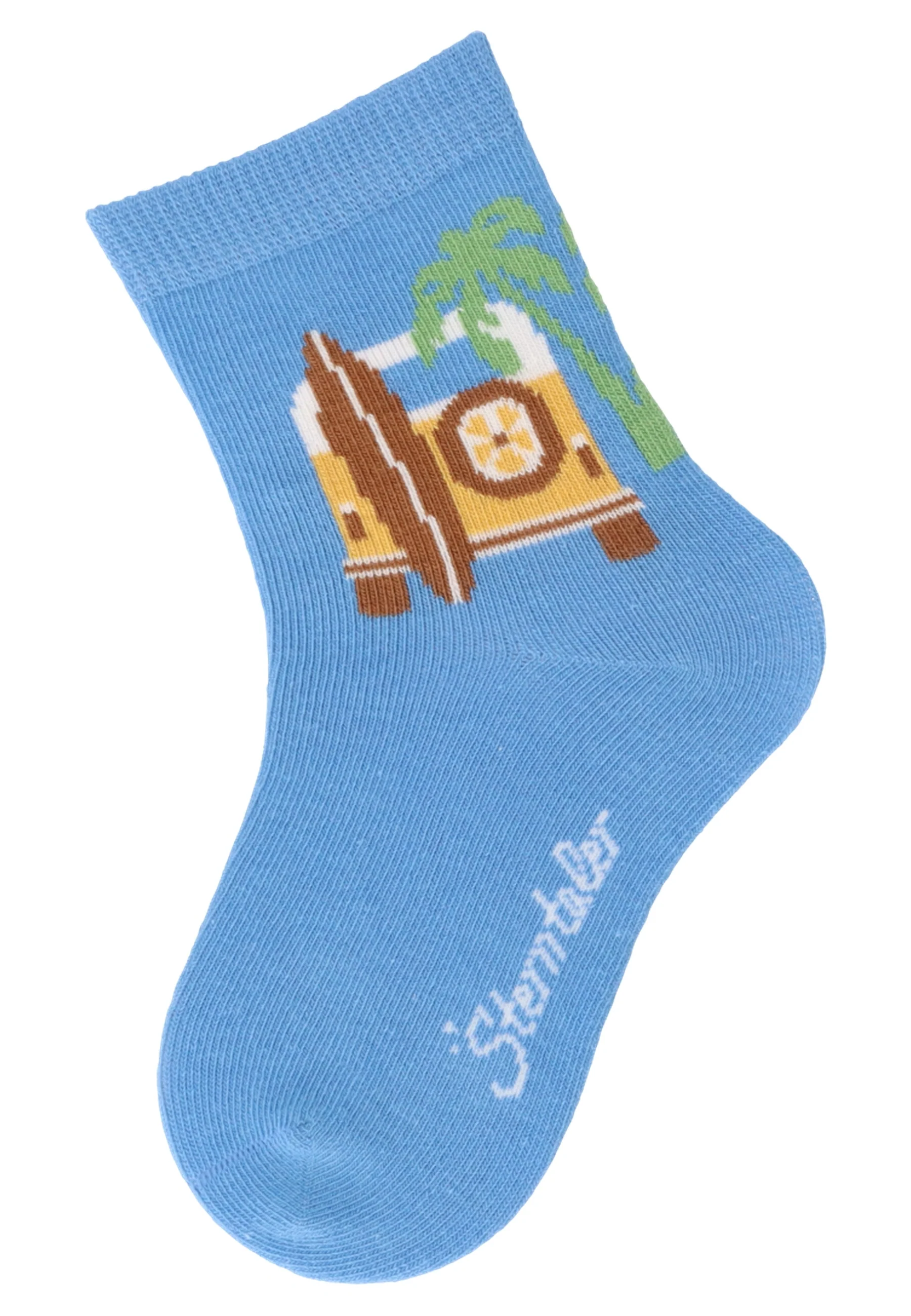 Socken im 6er Pack mit Motiv Fische in blau