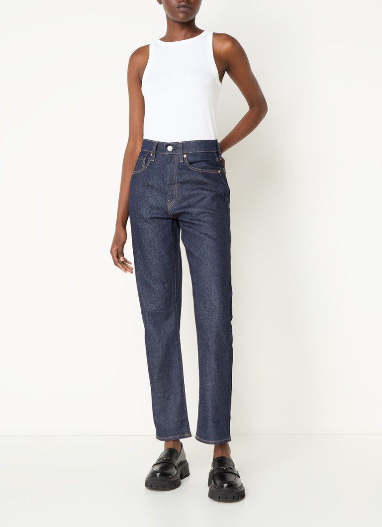 Blugi Levi's cu talie înaltă, crop și cu croială dreaptă, într-o nuanță închisă.