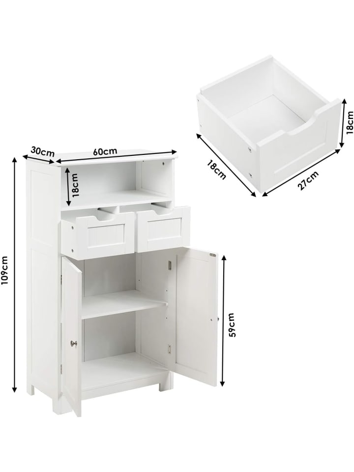 COSTWAY Badezimmerschrank in Weiß günstig kaufen onesize