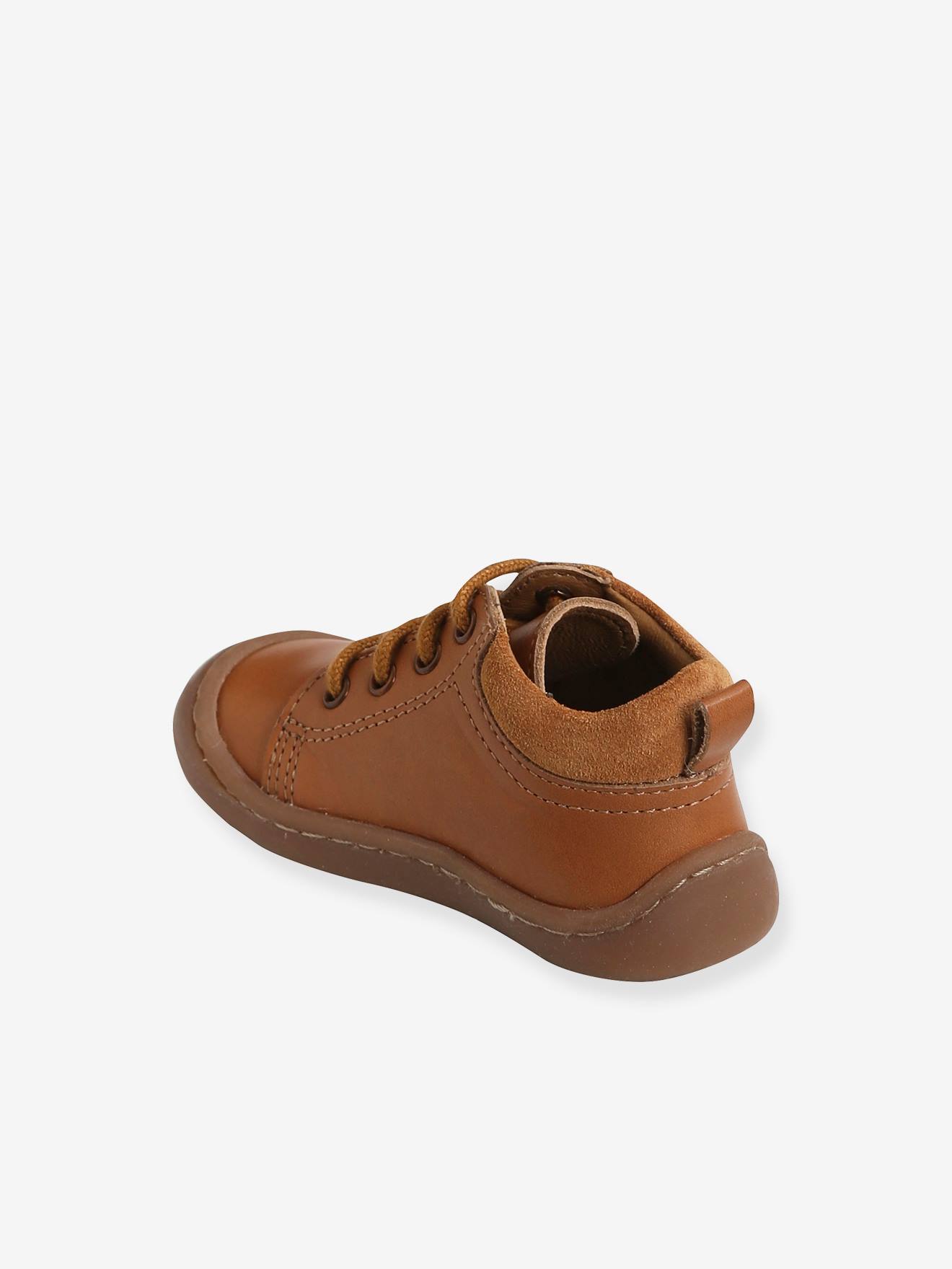 Bottillons cuir souple bébé mixte 4 pattes marron