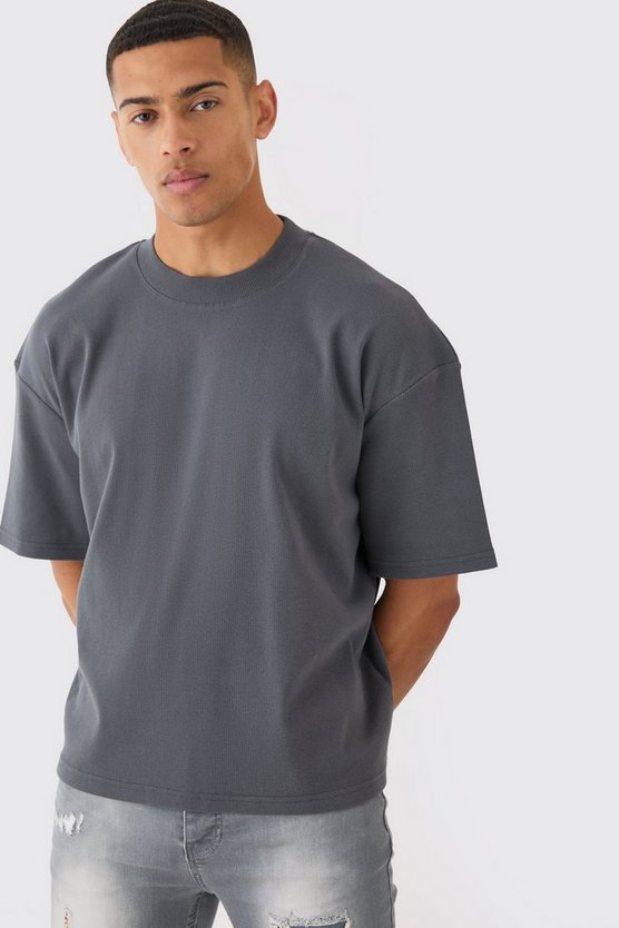 Kastiges geripptes Oversize T-Shirt