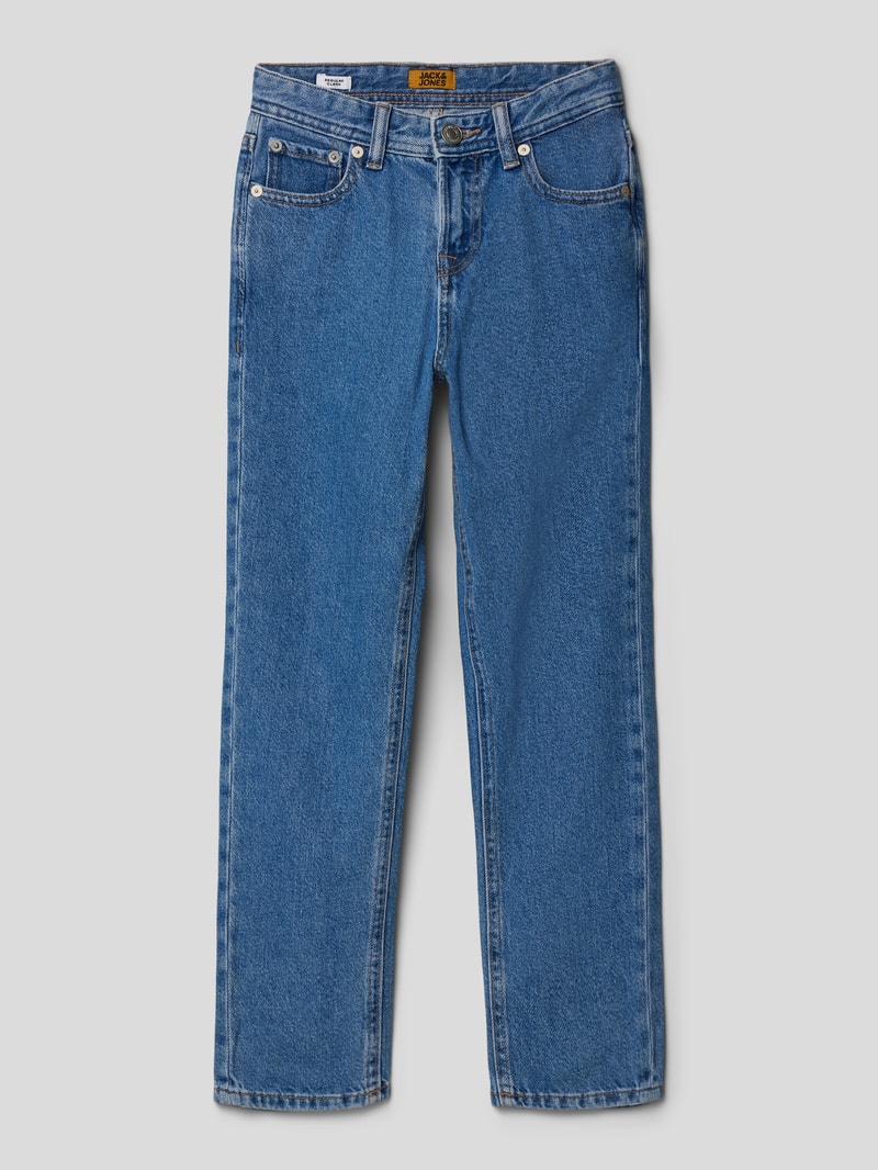 Jeans mit Label-Patch Modell 'CLARK' in blau