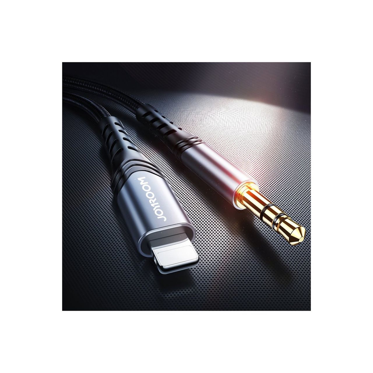 Joyroom Stereo Audio AUX Kabel 3,5 mm Mini-Buchse auf Lightning für iPhone iPad 2 meter in schwarz