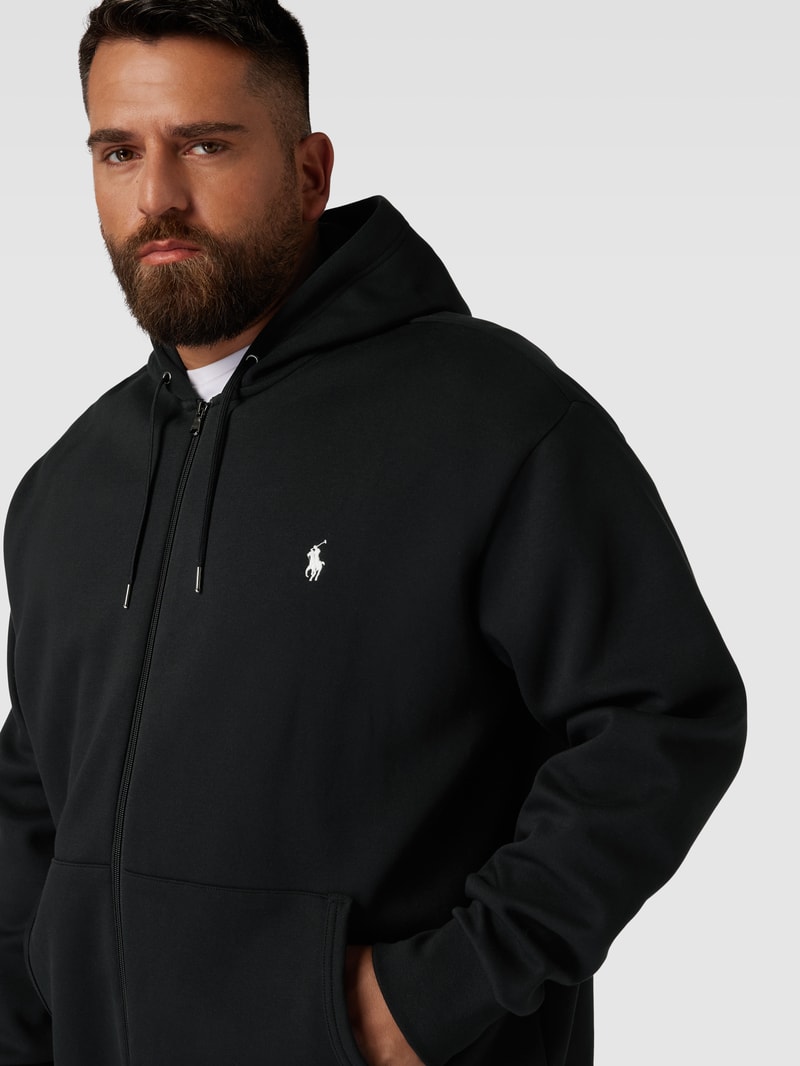 PLUS SIZE Sweatjacke mit Kapuze in schwarz
