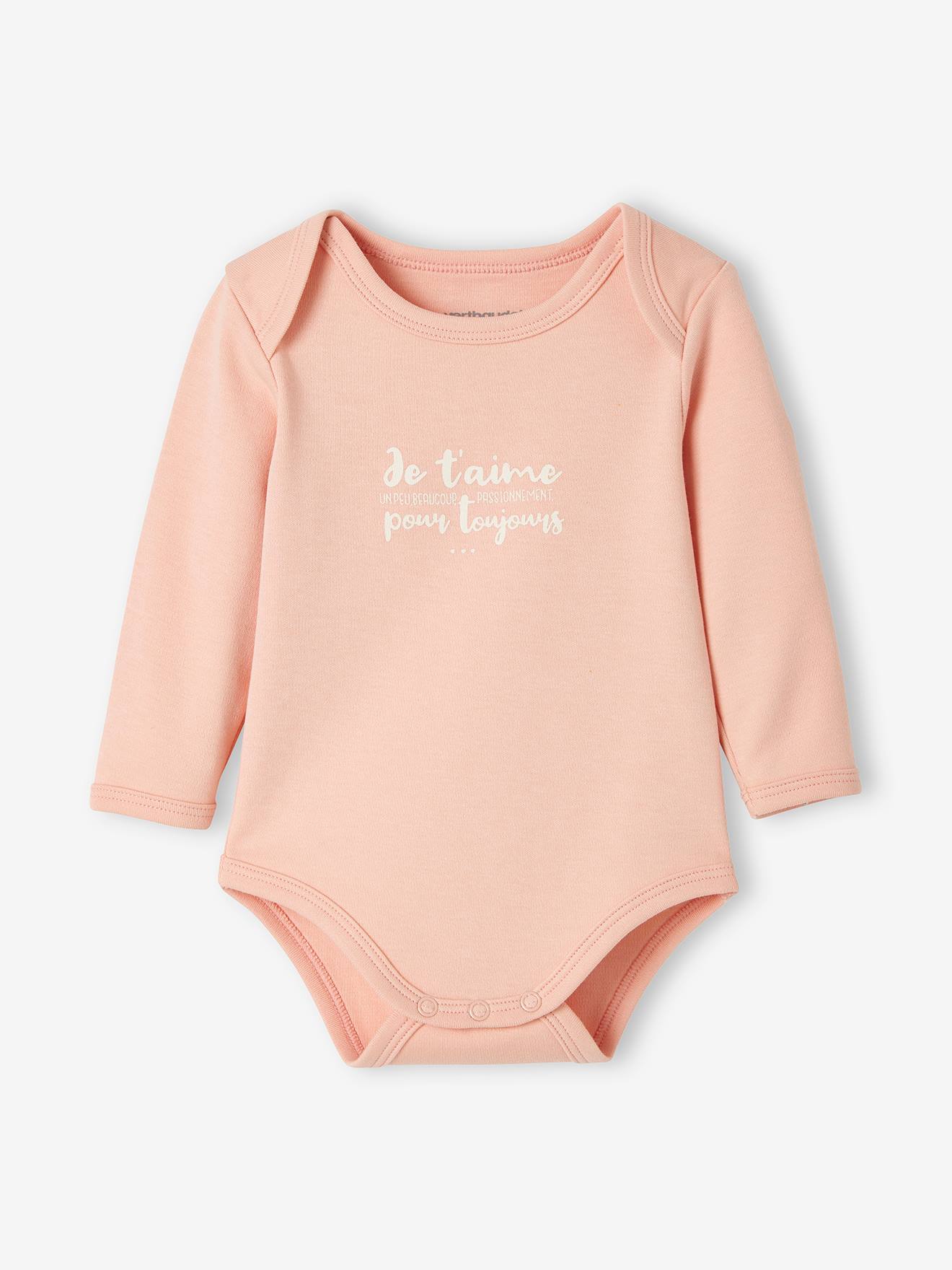 Lot de 5 bodies manches longues bébé ouverture US lot curcuma