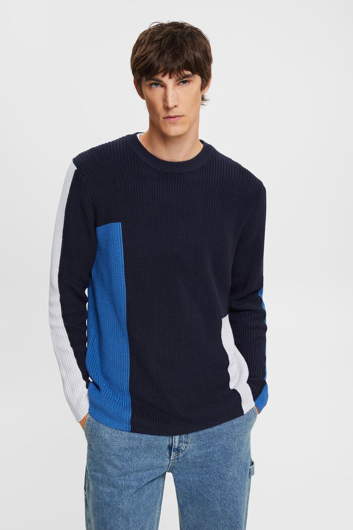 Strickpullover im Colorblock-Design