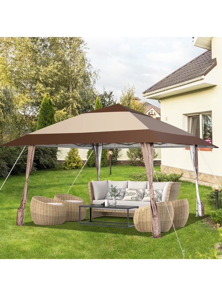 COSTWAY 4x4m Faltpavillon in Braun günstig kaufen onesize